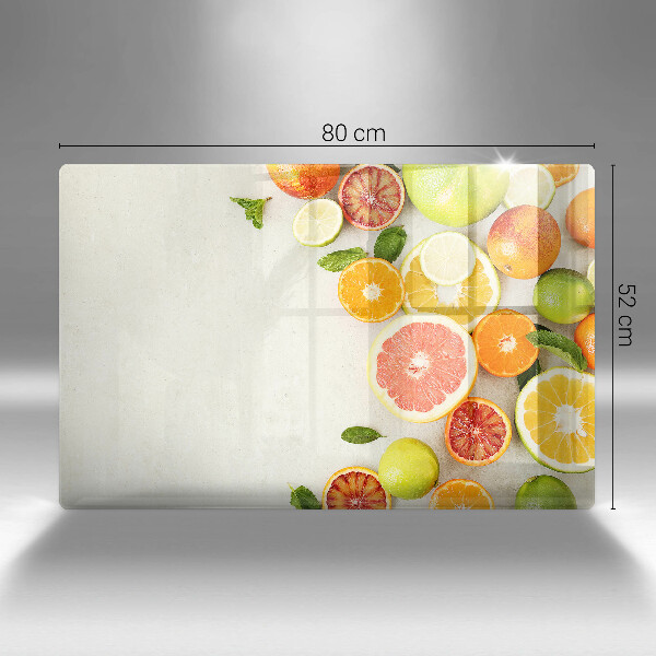 Skleněná deska za sporák Citrusové plody