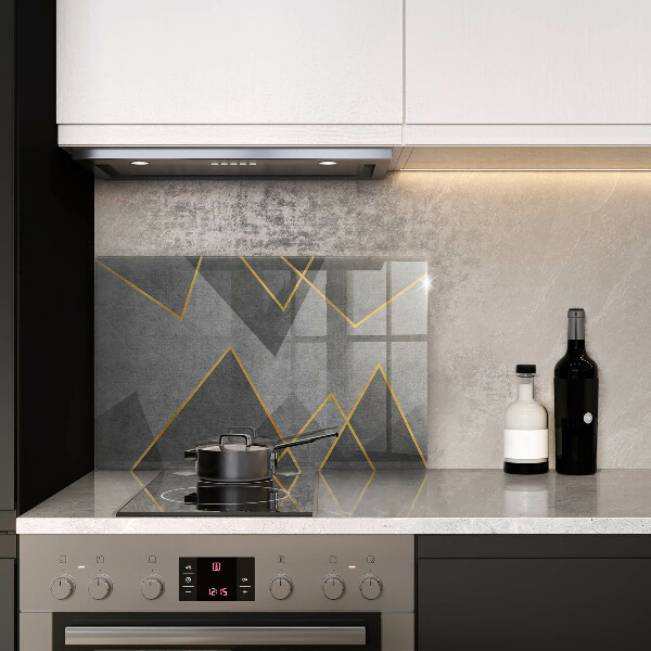 Skleněná deska za sporák Ostré tvary