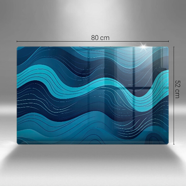 Skleněná deska za sporák Abstraktní vlny