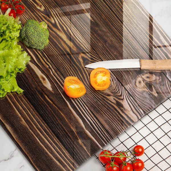 Skleněná deska za sporák Textura dřeva