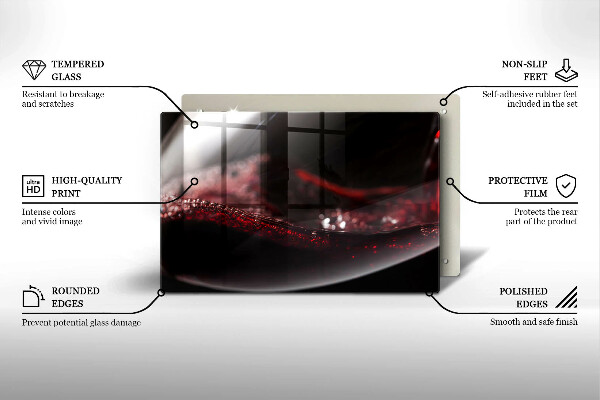 Skleněná deska za sporák Červené víno ve sklenici