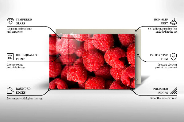 Skleněná deska za sporák Malinové ovoce