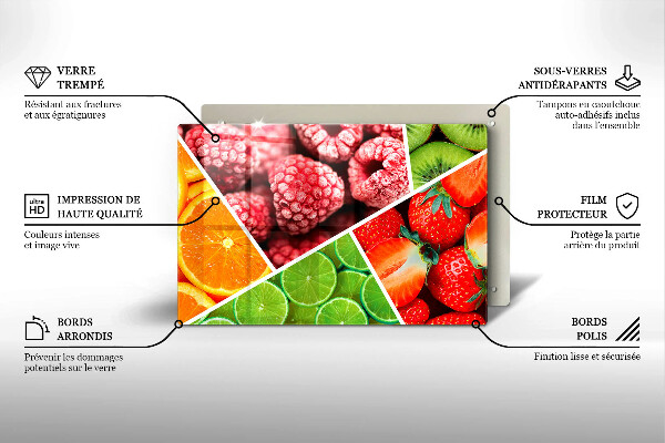 Skleněná deska za sporák Barevné ovoce