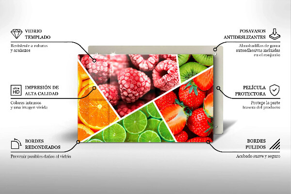 Skleněná deska za sporák Barevné ovoce