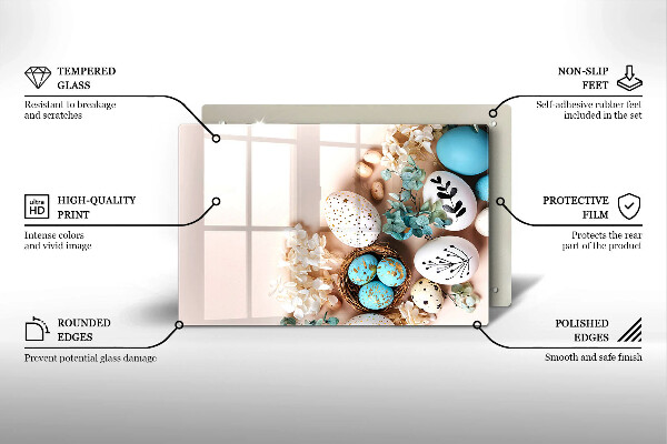 Skleněná deska za sporák velikonoční dekorace