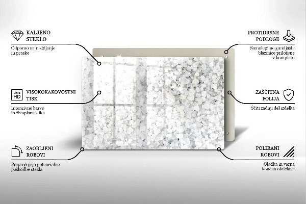 Skleněná deska za sporák Krystaly soli