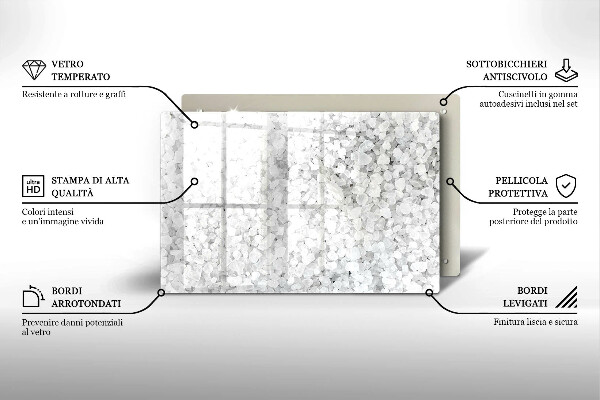 Skleněná deska za sporák Krystaly soli