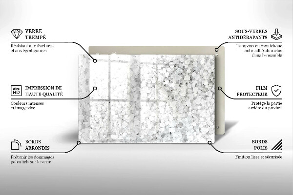 Skleněná deska za sporák Krystaly soli