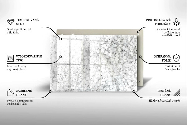 Skleněná deska za sporák Krystaly soli