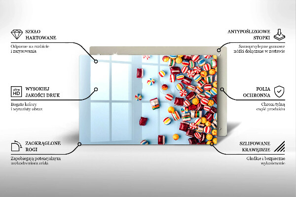 Skleněná deska za sporák Barevné bonbóny