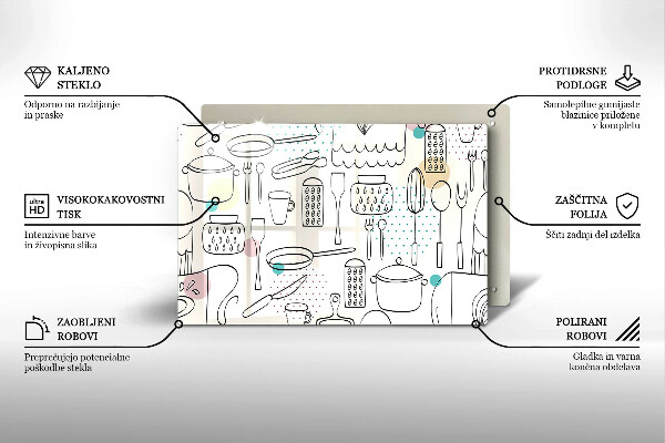 Skleněná deska za sporák Kuchyňské doplňky