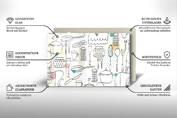 Skleněná deska za sporák Kuchyňské doplňky