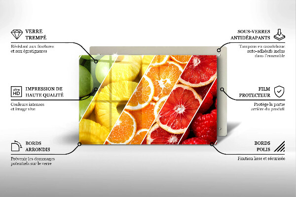 Skleněná deska za sporák Barevné ovoce