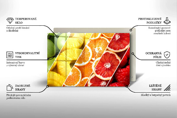 Skleněná deska za sporák Barevné ovoce