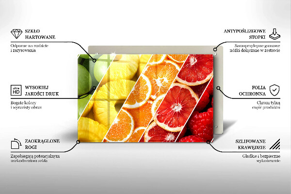 Skleněná deska za sporák Barevné ovoce