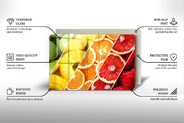 Skleněná deska za sporák Barevné ovoce