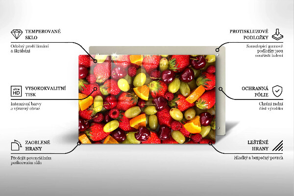 Skleněná deska za sporák Letní ovoce