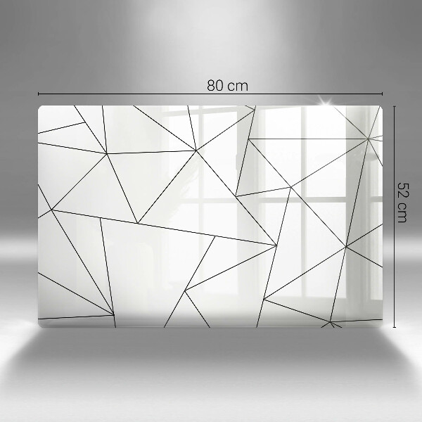 Skleněná deska za sporák Bílé trojúhelníky