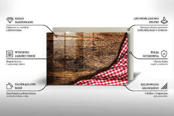 Skleněná deska za sporák Dřevěný stůl