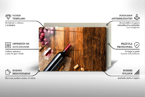 Skleněná deska za sporák Láhev červeného vína