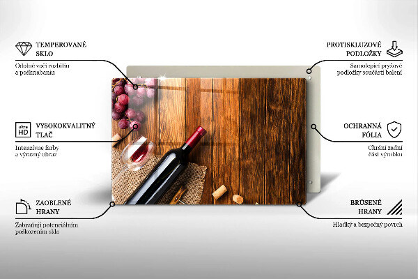 Skleněná deska za sporák Láhev červeného vína