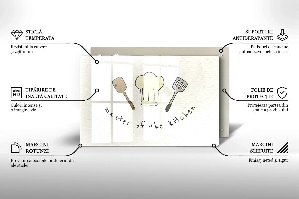 Skleněná deska za sporák Master of the Kitchen