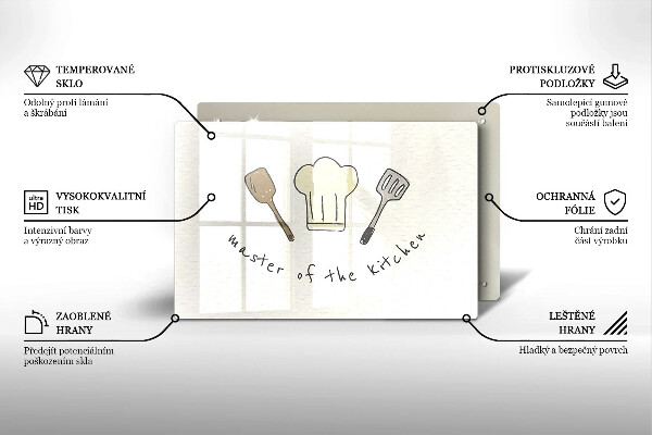 Skleněná deska za sporák Master of the Kitchen