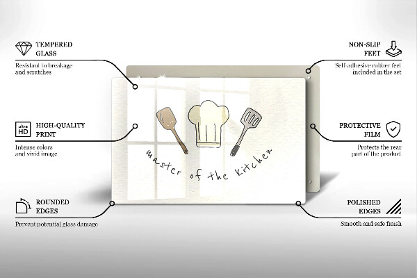 Skleněná deska za sporák Master of the Kitchen