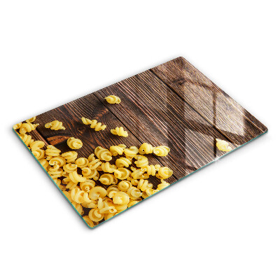 Skleněná deska za sporák Těstoviny na stole