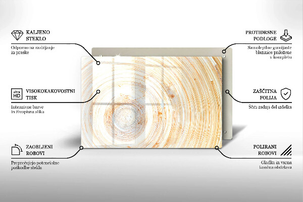 Skleněná deska za sporák Textura dřeva