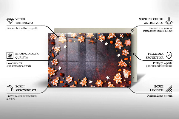 Skleněná deska za sporák Perníkové Vánoce