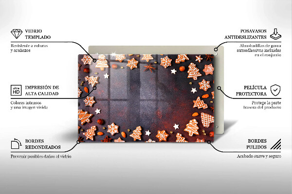 Skleněná deska za sporák Perníkové Vánoce