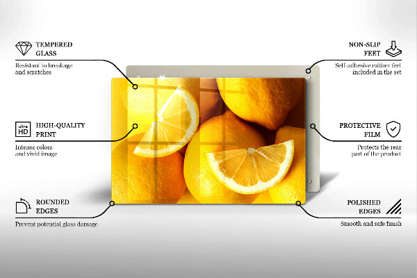 Skleněná deska za sporák Šťavnaté citrony