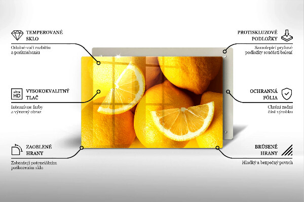 Skleněná deska za sporák Šťavnaté citrony
