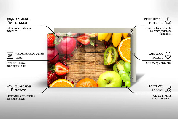 Skleněná deska za sporák Čerstvé ovoce