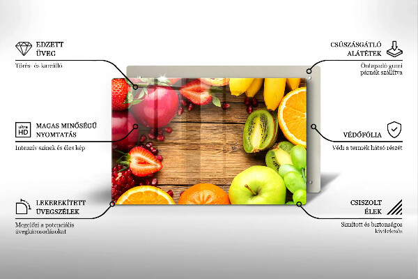 Skleněná deska za sporák Čerstvé ovoce