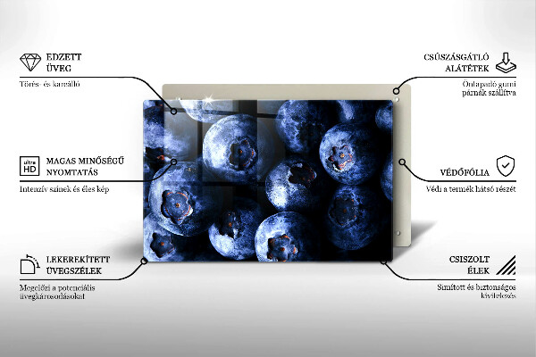 Skleněná deska za sporák Zblízka bobulí