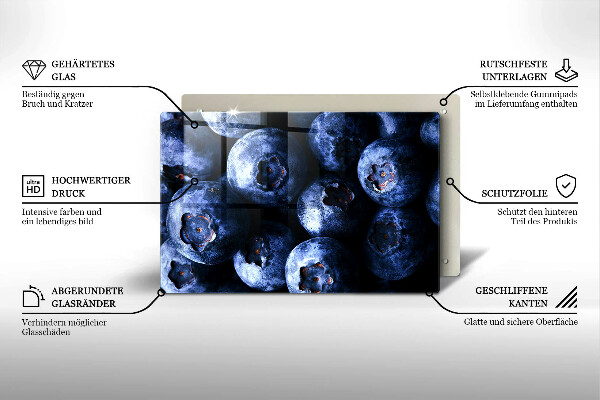 Skleněná deska za sporák Zblízka bobulí