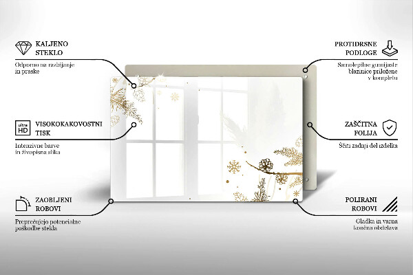 Skleněná deska za sporák Zimní dekorace