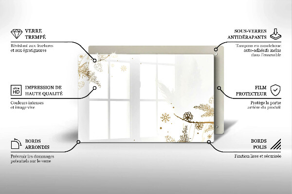 Skleněná deska za sporák Zimní dekorace