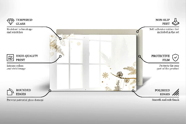 Skleněná deska za sporák Zimní dekorace