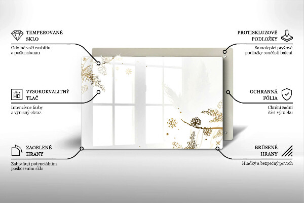 Skleněná deska za sporák Zimní dekorace