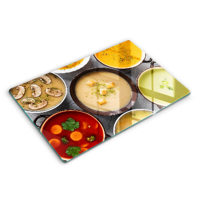 Skleněná deska za sporák Barevné polévky