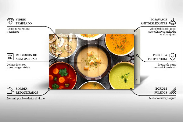 Skleněná deska za sporák Barevné polévky