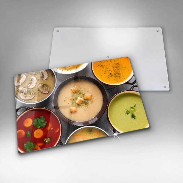 Skleněná deska za sporák Barevné polévky