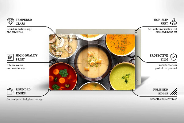 Skleněná deska za sporák Barevné polévky