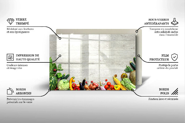 Skleněná deska za sporák Zelenina na krytech