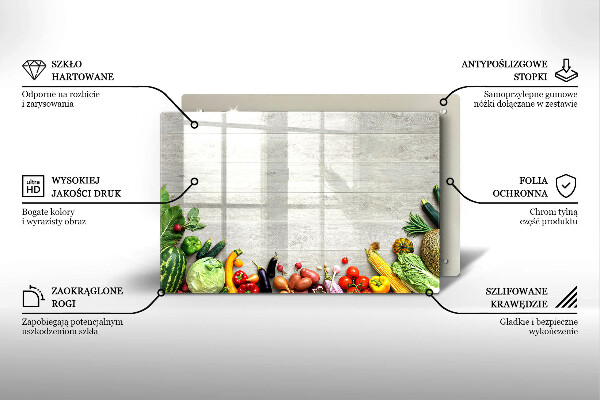 Skleněná deska za sporák Zelenina na krytech