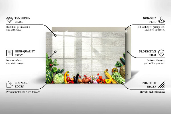 Skleněná deska za sporák Zelenina na krytech