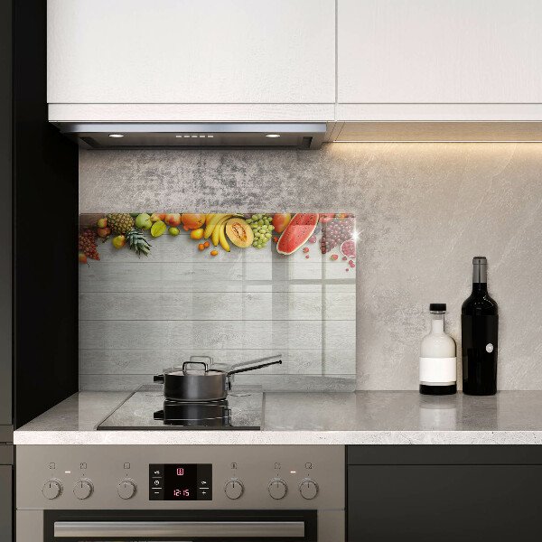 Skleněná deska za sporák Ovoce na obalech